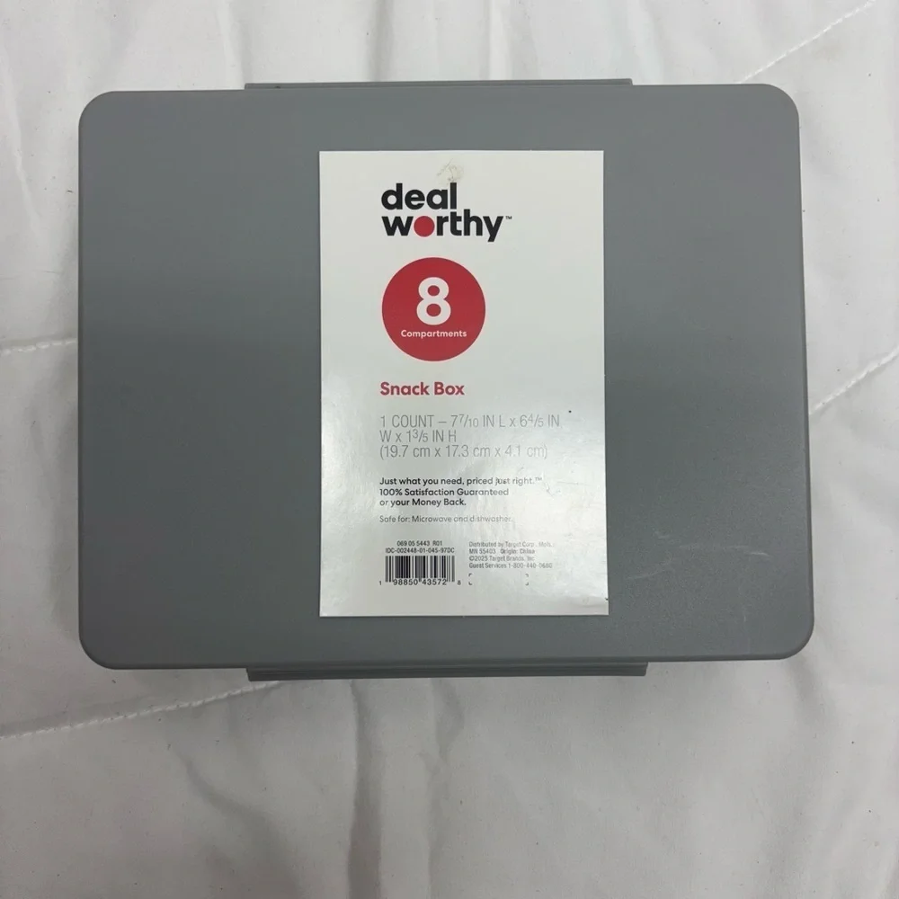 New Target DealWorthy Snack Box with 8 compartments gray lunch or snack box
